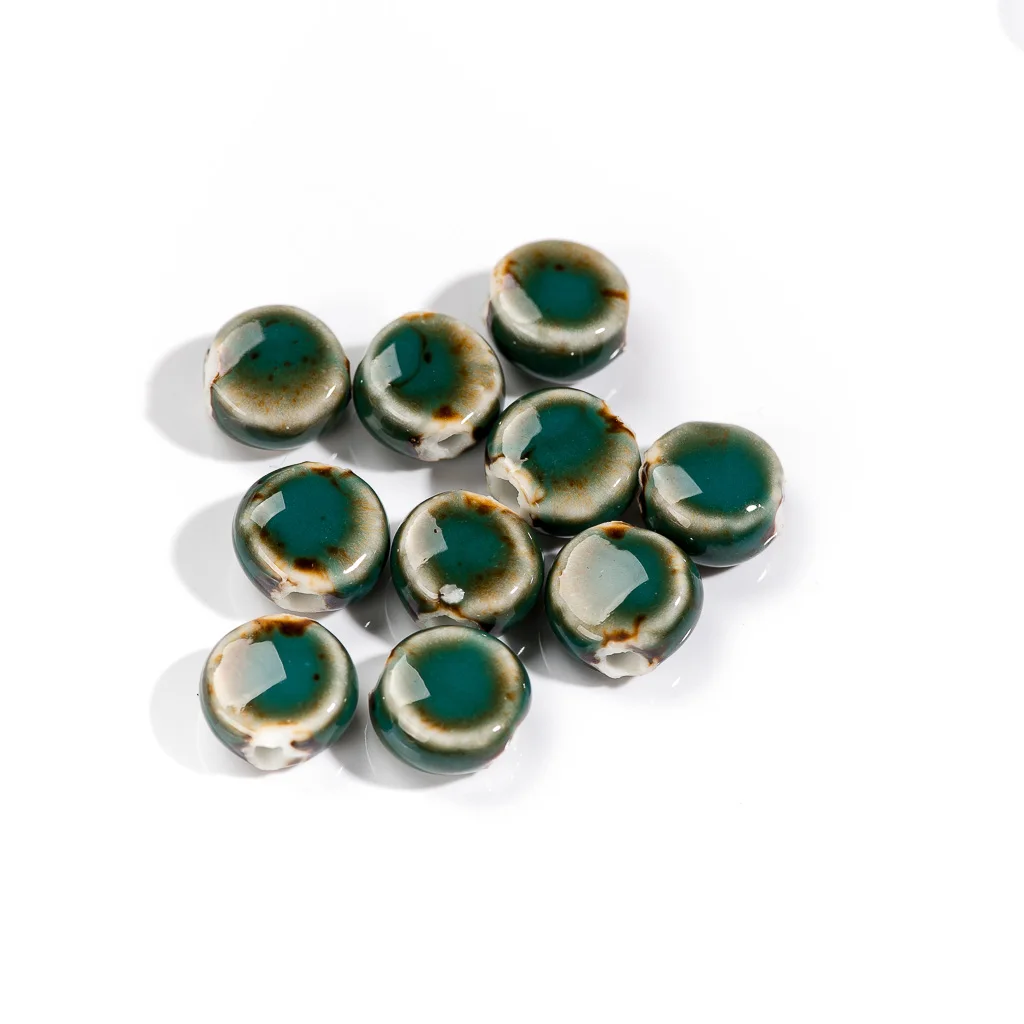 11 # multicolore piccolo oblato squisito perline in ceramica accessori per la creazione di gioielli #8A41620