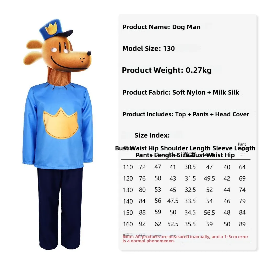 

Костюм на Хэллоуин для собаки и мужчин, костюм для выступления на сцене, этнический сценический костюм, полиэстер, детективная собака, наряд для человека