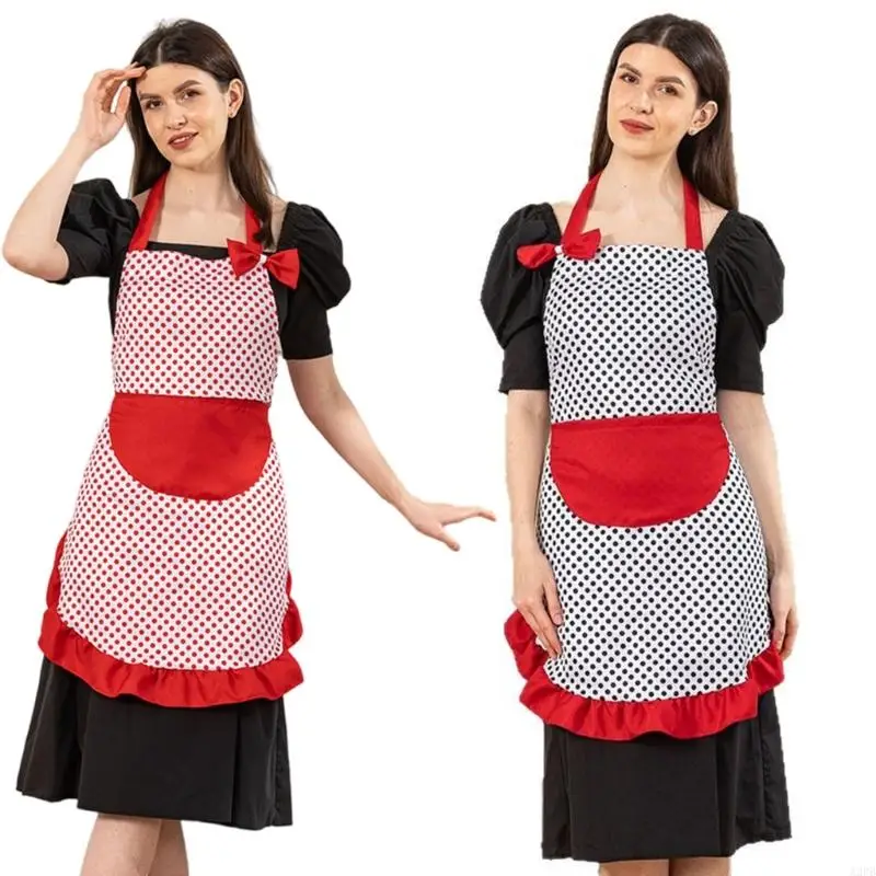 

Фартук Bowknot для женщин -девушек с карманами, регулируемыми фартуками шеф -поваров для кухни, кулинарии, барбекю и гриля торта