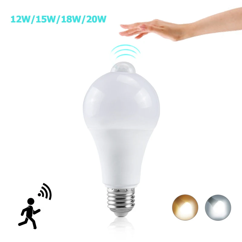 

2024 Motion Sensor LED Bulb E27 LED Lamp PIR Sensor Light Bulbs Auto ON/OFF Night Light For Porch Stairs Garage Security Lights