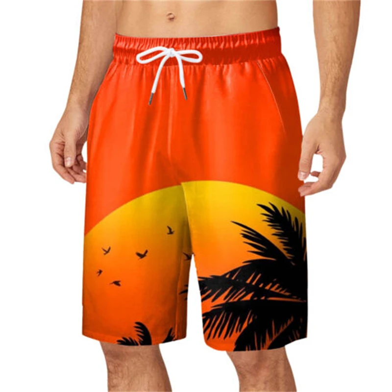 2024 Coconut Tree Beach Shorts Fashion 3D Print Surfing Board Shorts Kids Swimming Shorts Men Trunks Masculina Briefs Gym Trunks