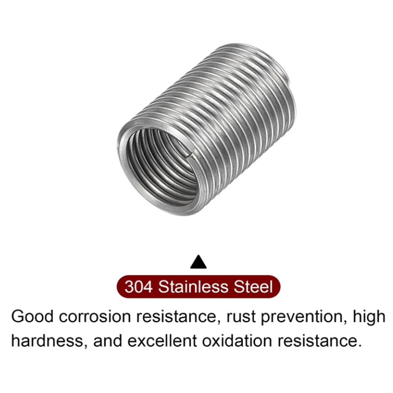 Kit de insertos de rosca de fijación, herramientas de reparación de Hardware, espirales, manga de alambre, desgaste de tornillo, acero inoxidable