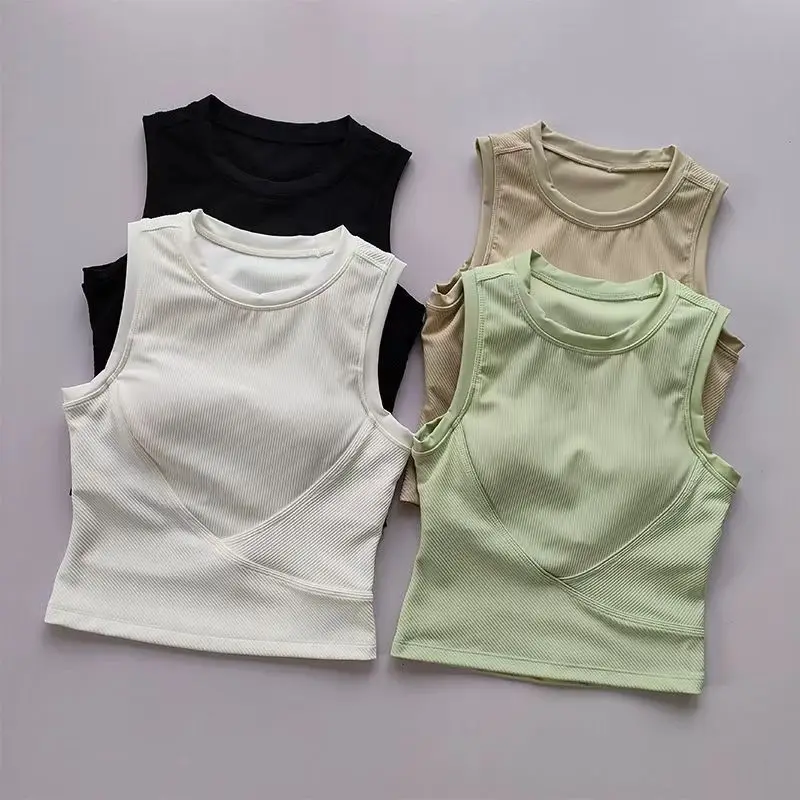 Fashionable Yoga Sports Vest for Women with Chest Pad to Conceal Underarm Fat Shapewear Fitness Top Slimming Tight Fit