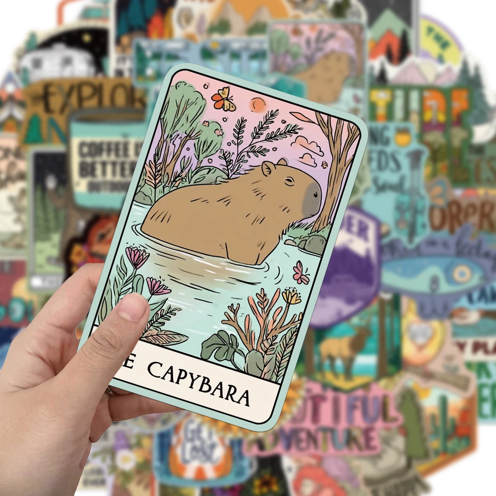50PCS Creative Retro Cartoon Natural Rules DIY Phone Case Notebook Decoration Personalized Decorative Stickers