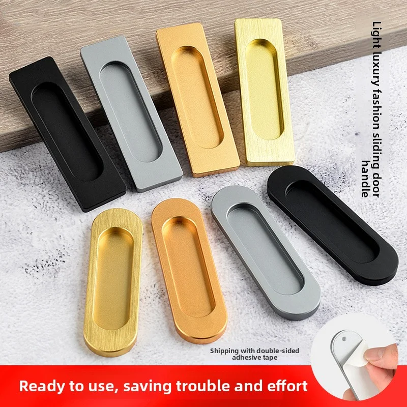 AOBT Self-Adhesive Metal Buckle Handle for Sliding Glass Doors And Windows No Drilling Required Easy Install Home Improvement