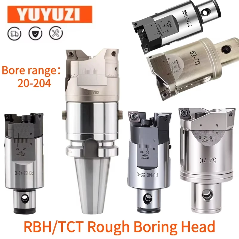 RBH TCT Adjustable Double-edged Boring Head BT30 BT40 LBK Rough Boring Head 25-33 32-42 40-55 Boring Tools Compatible CCMT Blade