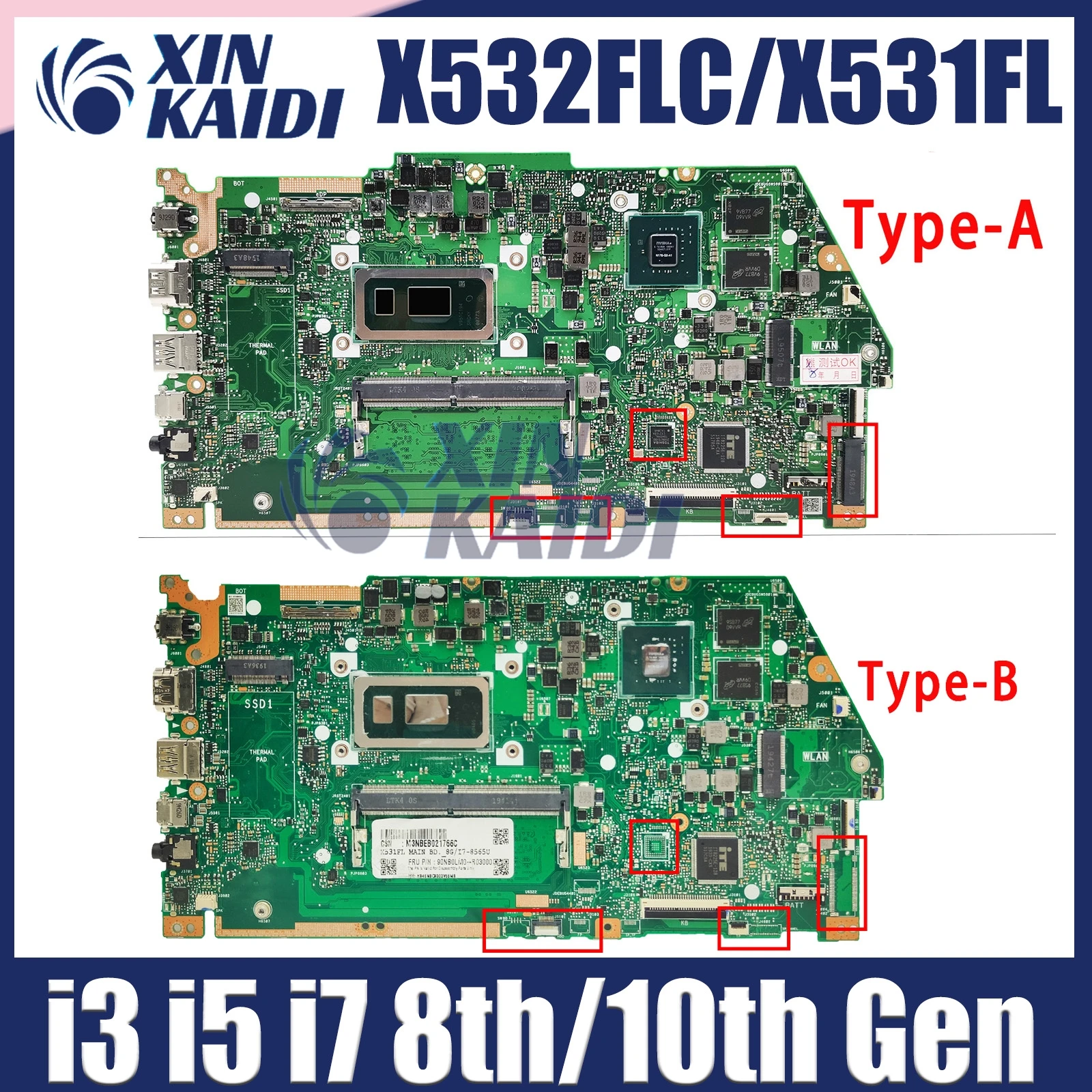 

X532FL X532FLC Материнская плата ASUS X531FL X532F X531F S531F K531F V531F S532F K532F V532F V532F материнская плата для ноутбука i3 i5 i7 8th/10th