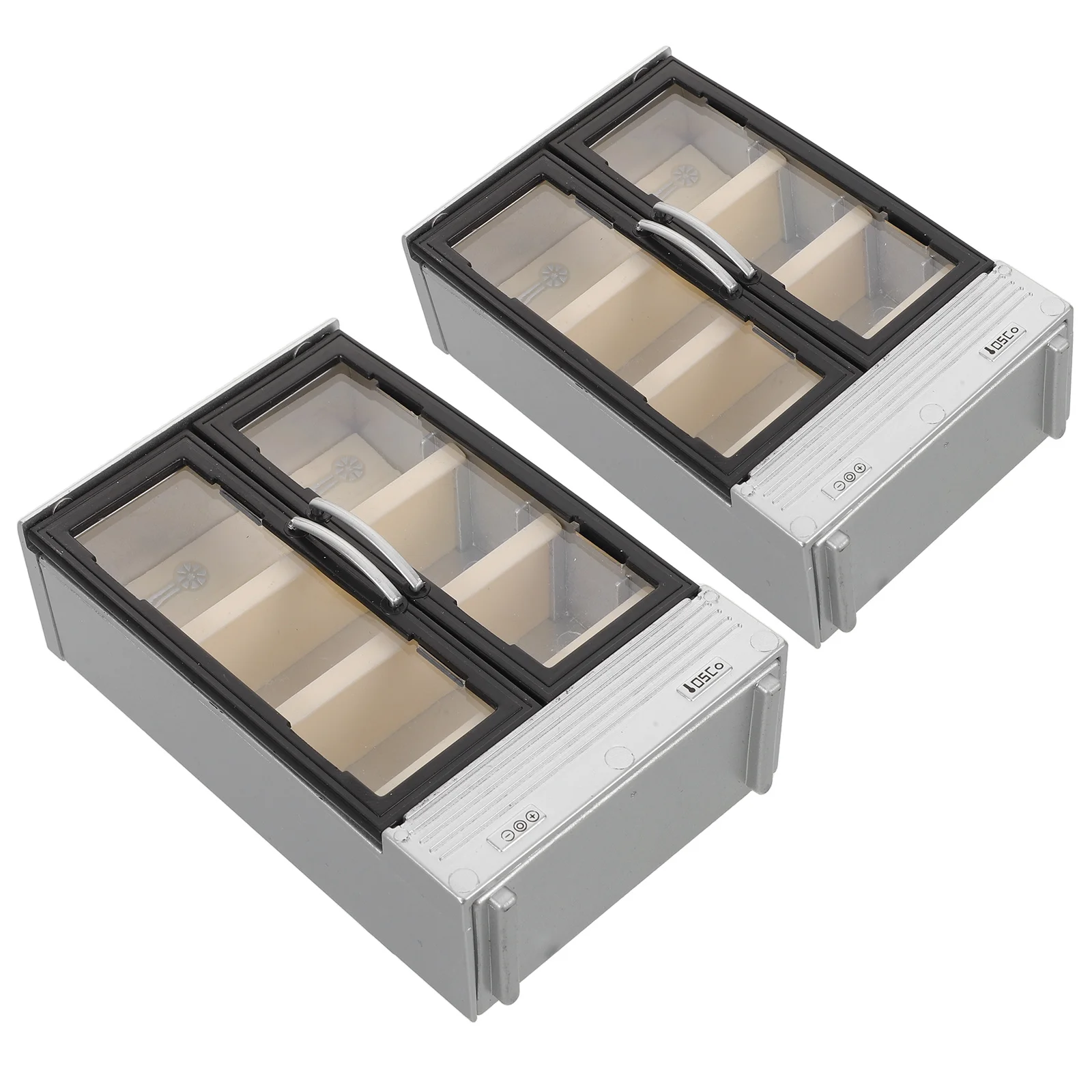 2 個ミニ冷蔵庫ドールハウス装飾両開きドア開閉機能キッチンシーンセットアップ子供用プレイルームヴィンテージスタイル