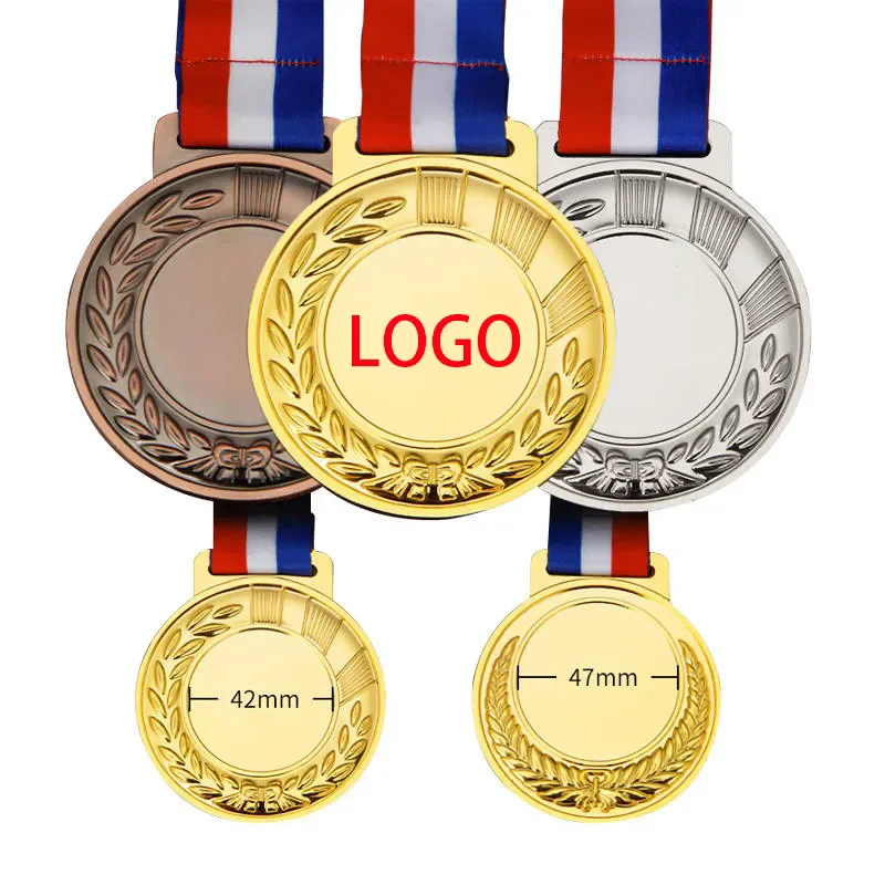 Wholesale high-quality customized blank medals 3D gold silver bronze zinc alloy metal medals sports medals