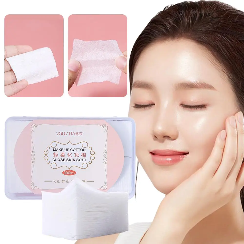 Hohe Qualität 1000 Teile/satz Einweg Make-Up Baumwolle Tücher Entferner Gesichts Wischen Pad Reinigung Weiche Kosmetische Papier Pads V0V5