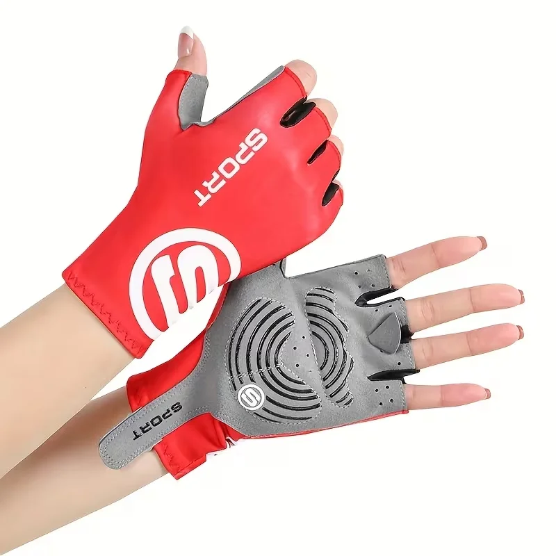 Touchscreen-Fahrradhandschuhe mit Halbfinger-Design, Gel-Polsterung, Atmungsaktiv für MTB, Rennrad, Reiten, Herren und Damen, Workout/Sport-Handschuhe