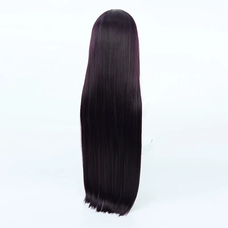 Nijisanji VTuber Kenmochi Touya Version féminine perruque cosplay cheveux longs violet foncé cadeau d'Halloween