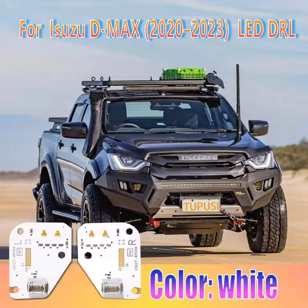 

Белая светодиодная плата DRL для Isuzu D-Max 2021-2025, модуль чипа дневных ходовых огней, обновление фар, сменный аксессуар