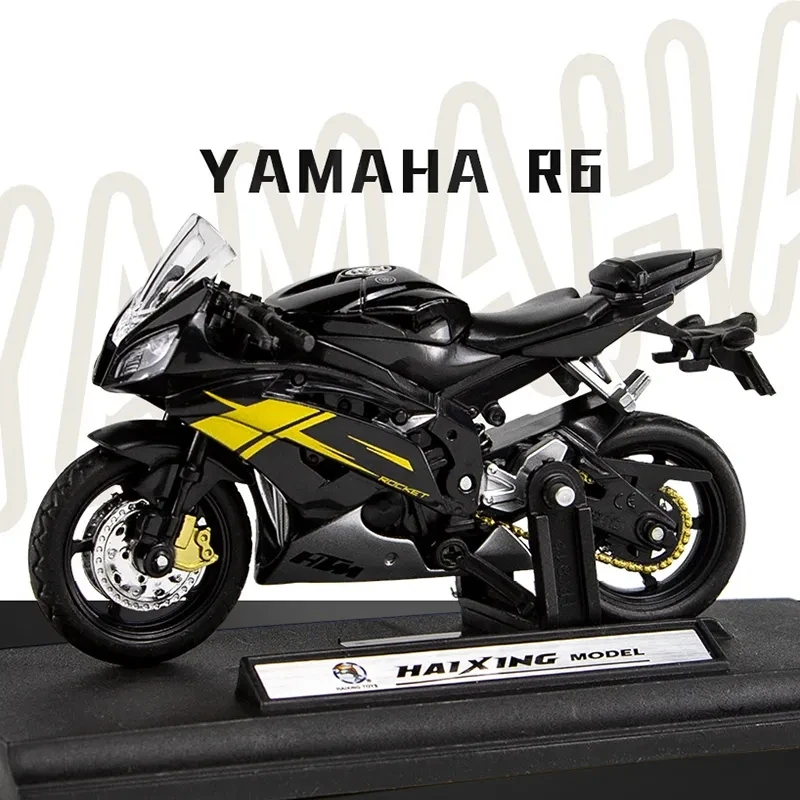 1:18 Scale Yamaha R6 Alloy Scooter Sport Bike Figurines Diecasts Kids Toy Motorcycle Racing Model Replicas Collect Gift for Boys