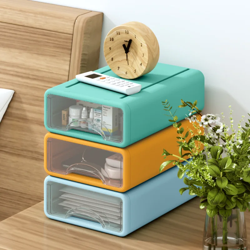 Storage Drawer Desk Organizer Rack Utility Rack Cosmetics Desktop Storage Box Cabinet Home Office Stationery Stackable