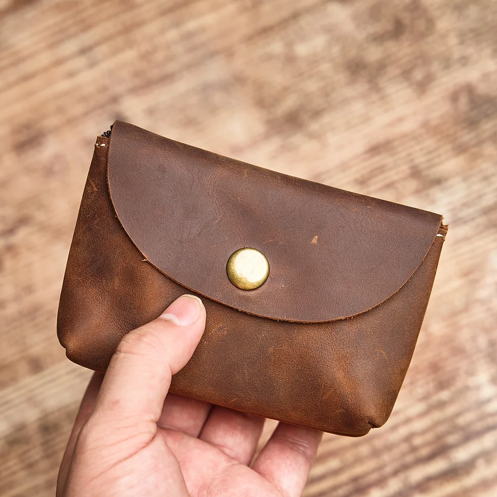 NUPUGOO Echtes Leder Retro Geldbörse männer Doppel Brieftasche Kleine Karte Tasche Männer Und Frauen Universal Münze Schlüssel Tasche – Detail 5