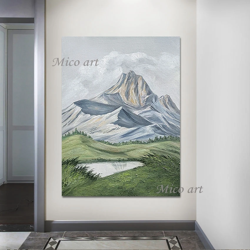 

Mountain Scenery Oil Painting Abstract Art Handmade Paintings Canvas Landscape Picture Unframed Kindergarten Wall Decoration