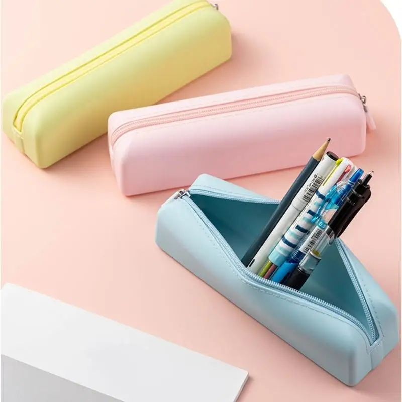 

Portable Silicone Pencil Case Light Weight Pen Organiser Box Waterproof Makeup Tool Storage Bag For Students Women 896C