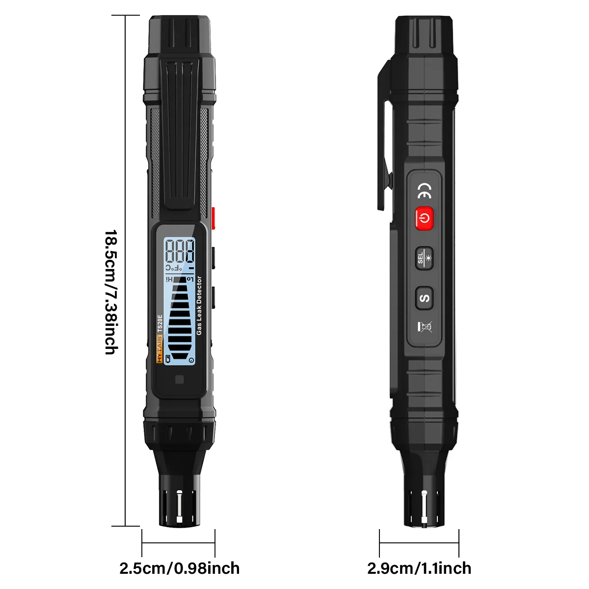 Combustible Gas Detectors Portable Gas Leak Detector Audible Alarm Backlit LCD Screen Gas Sensor Security Inspection Device