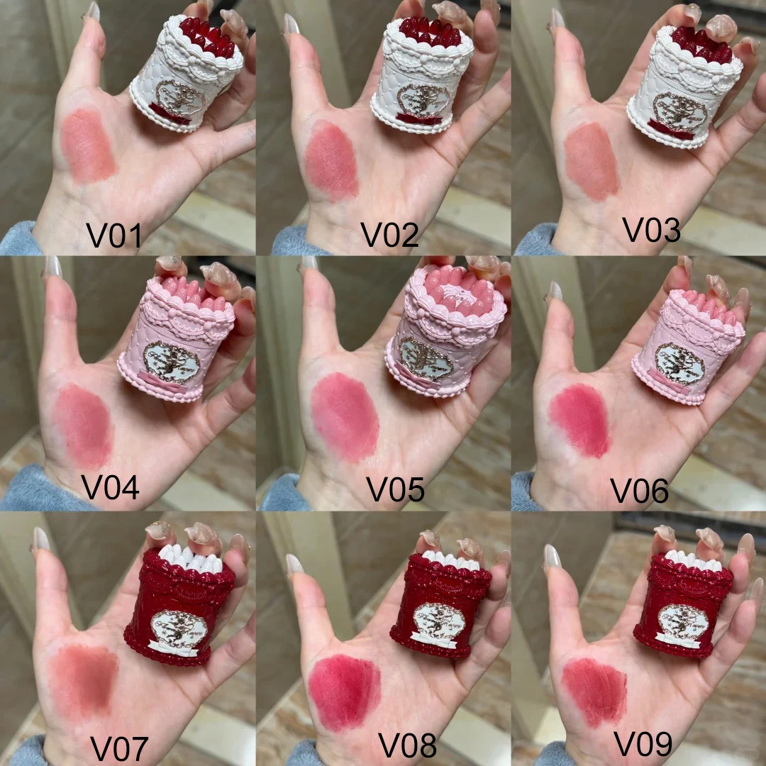 Flower Knows Labial Mate Crema Rubor Líquido Set Cupido Fresa Polvo Compacto Maquillaje Duradero Textura Aterciopelada Ligero No Transfiere