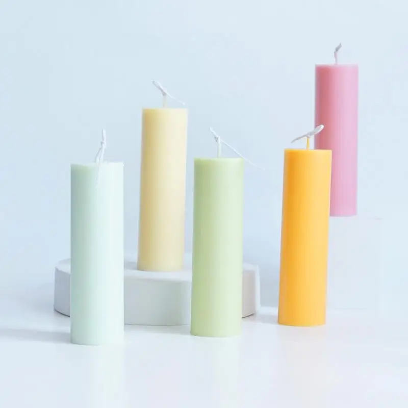 Molde de vela cilíndrico 3D, suministros de fabricación de velas cilíndricas de tapa plana, molde de plástico de Pc acrílico, tarro, regalo de decoración del hogar