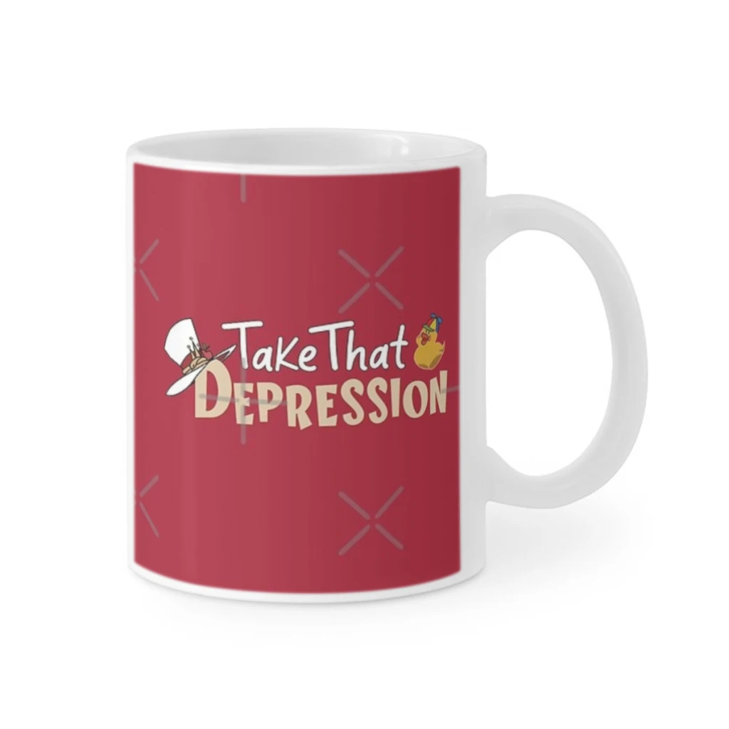 Take That Depression Hazbin Hotel, Lucifer Morningstar Coffee Coffee Milk Cup Mocha Mug Kawaii Cups Original Mugs  11oz