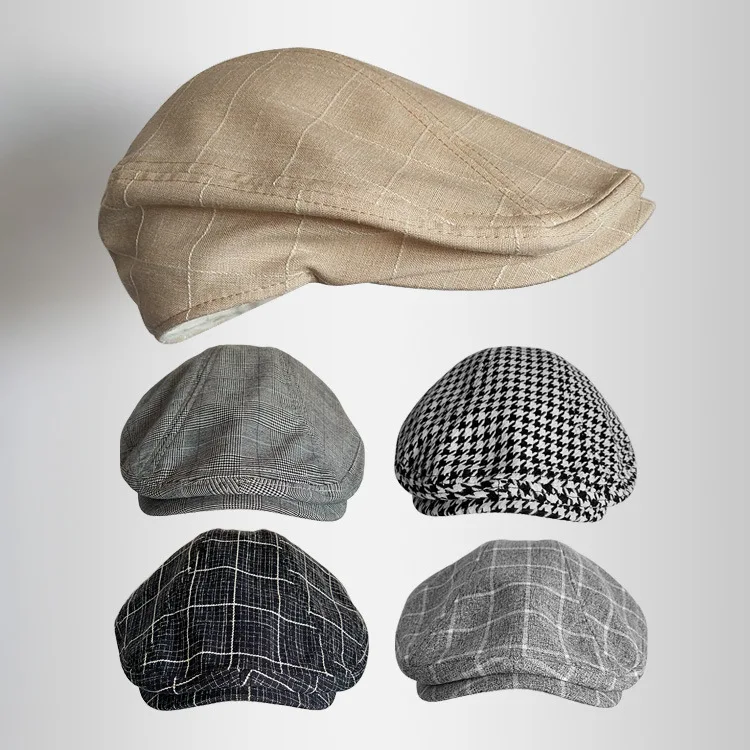 Bawełniana, oddychająca czapka baseballowa w dużym rozmiarze dla mężczyzn, letni kapelusz przeciwsłoneczny, styl brytyjski retro, beret typu newsboy