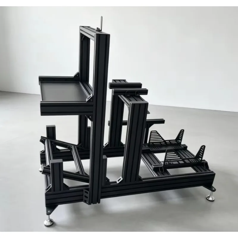 Driving Simulation Black Anodized 40120 Sim Racing Cockpit Rig With Monitor Stand Factory Direct  Customizable