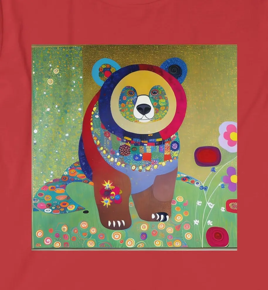 Bear T Shirt Lover Gustav Klimt Style Art Pint Colorful Illustration I Love Bears Birthday s Camping