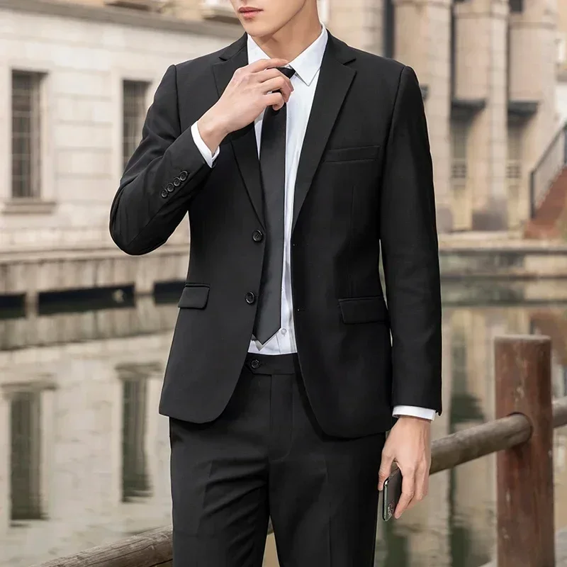 

New (Blazer+ Vest + Pants) Fashion Business Men's Professional Dress Solid Color Trend Casual Gentleman Slim Groom Suit M-6XL