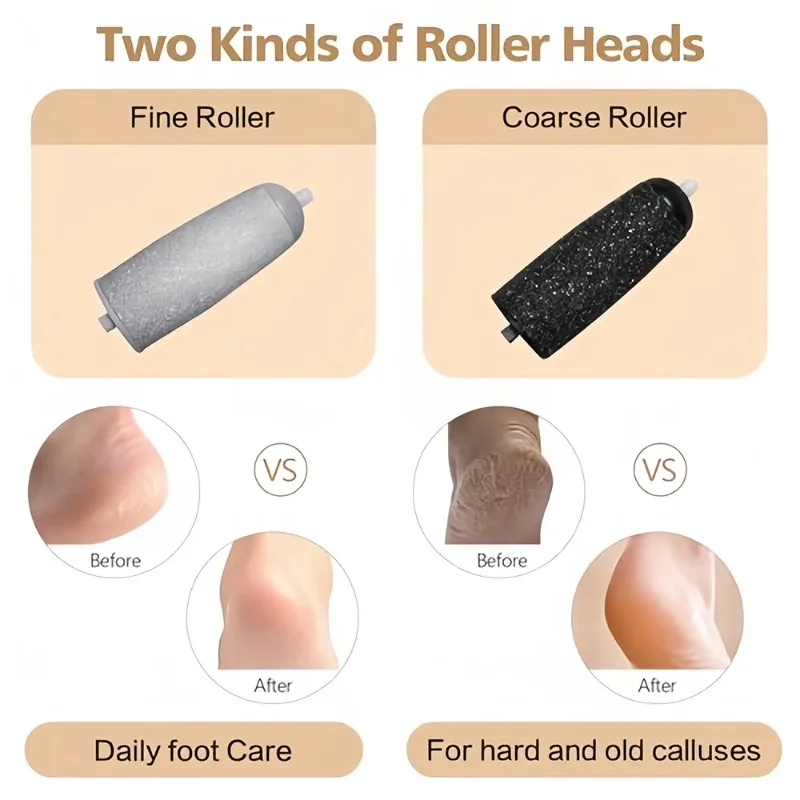Electric Foot Grinder Portable USB Rechargeable Adjustable Speed 2 Pedicure Tool Dead Skin Callus