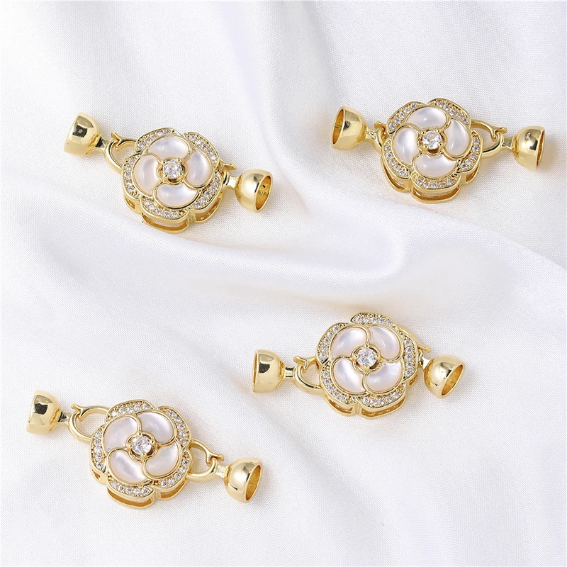 Juya Fine Gold Plated Zirconia Jewelry Accessories Wholesale Fit Connectors For Jewelry Making Fashion New Creative Connector