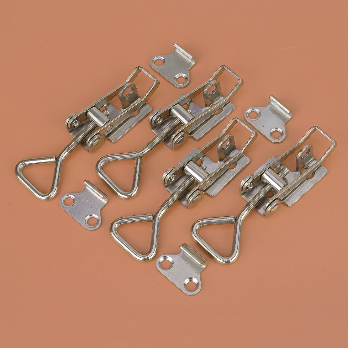 4 Sets Small Marine Toggle Latch Buckles with Keyhole Fastener Clamps Stainless Steel for Boat Yacht RV Deck & Cabin Hardware