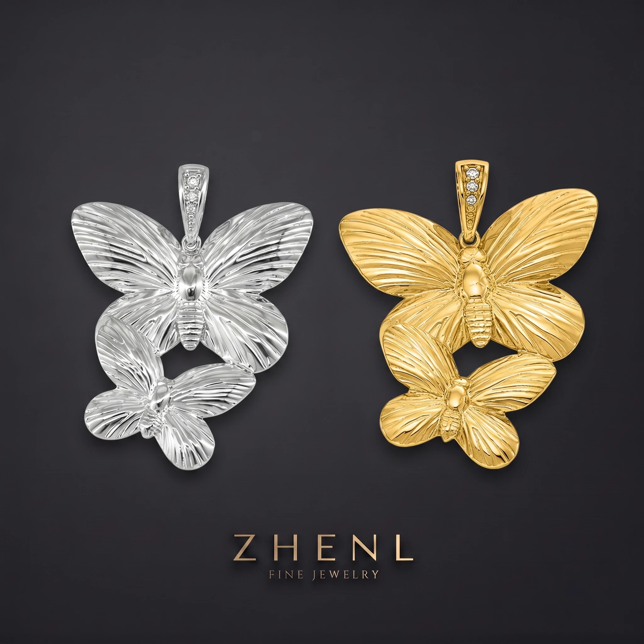 Layered Pendant Necklace Aesthetic - ZHENL Pozłacany 18-karatowym złotem naszyjnik z