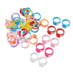 50/100pcs 8mm Plastic Adjustable Finger Ring Settings Blanks Base Bezel Tray For DIY Macrame Jewelry Making Accessories Material