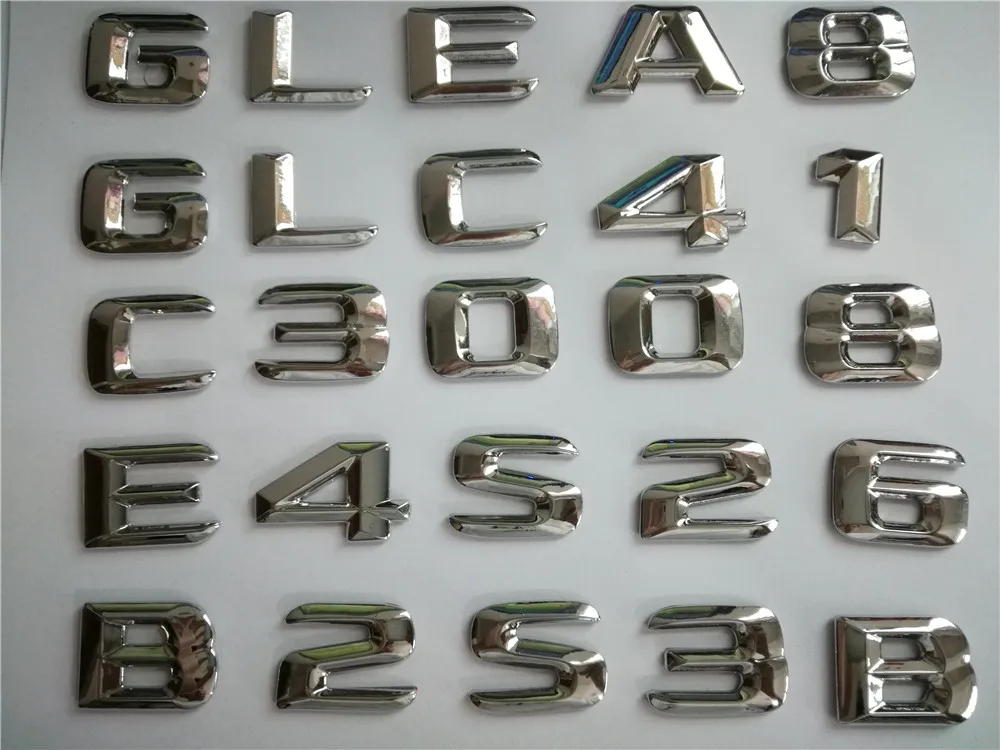 Car Styling Letter Sticker For BENZ AMG A B C E S GL Discharge Capacity Refitting Emblem Sticker