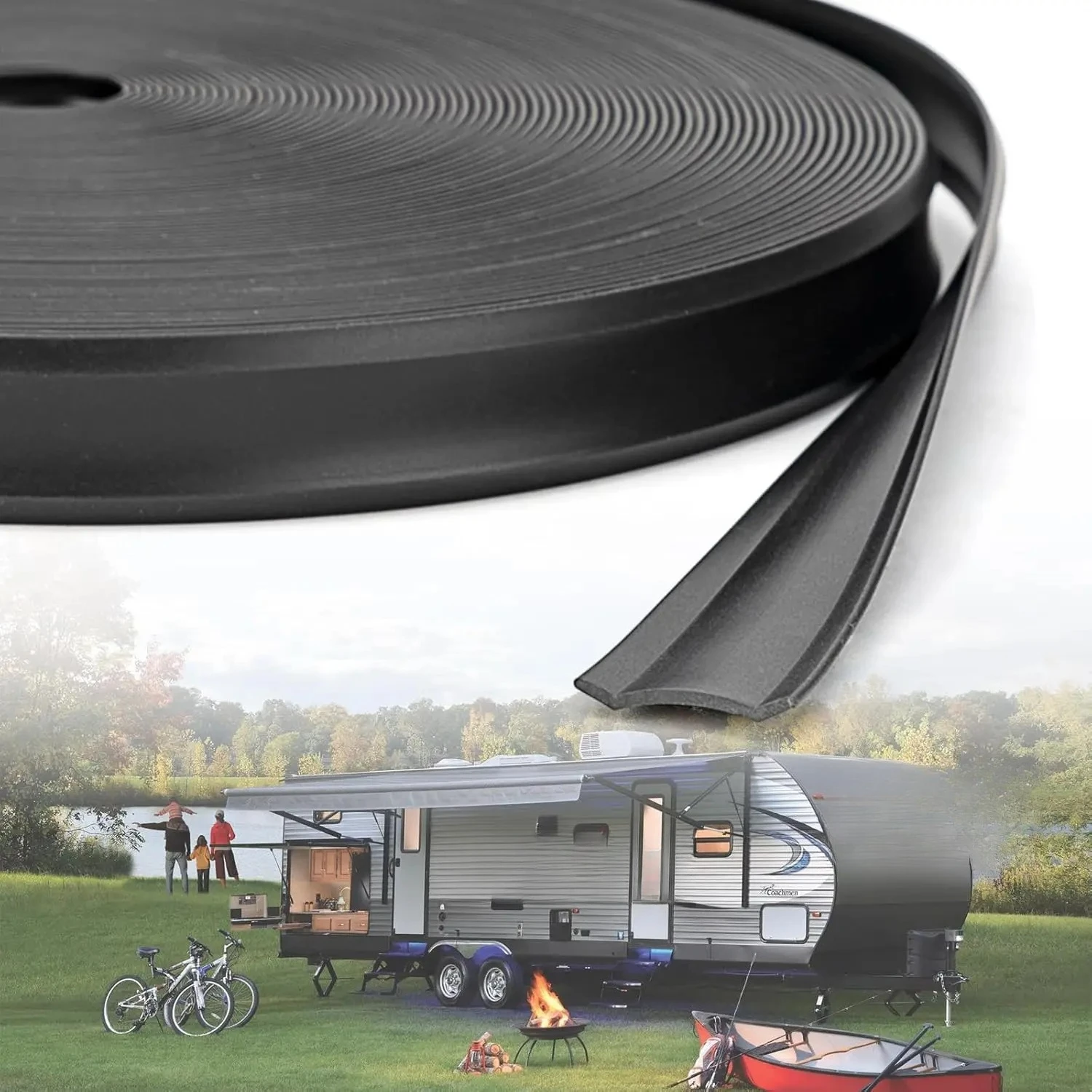 RV Insert Molding Trim, Trim Insert 1in, Travel Trailer Screw Cover Trim, Door Corner Seal, 100Ft Camper Exterior Trim