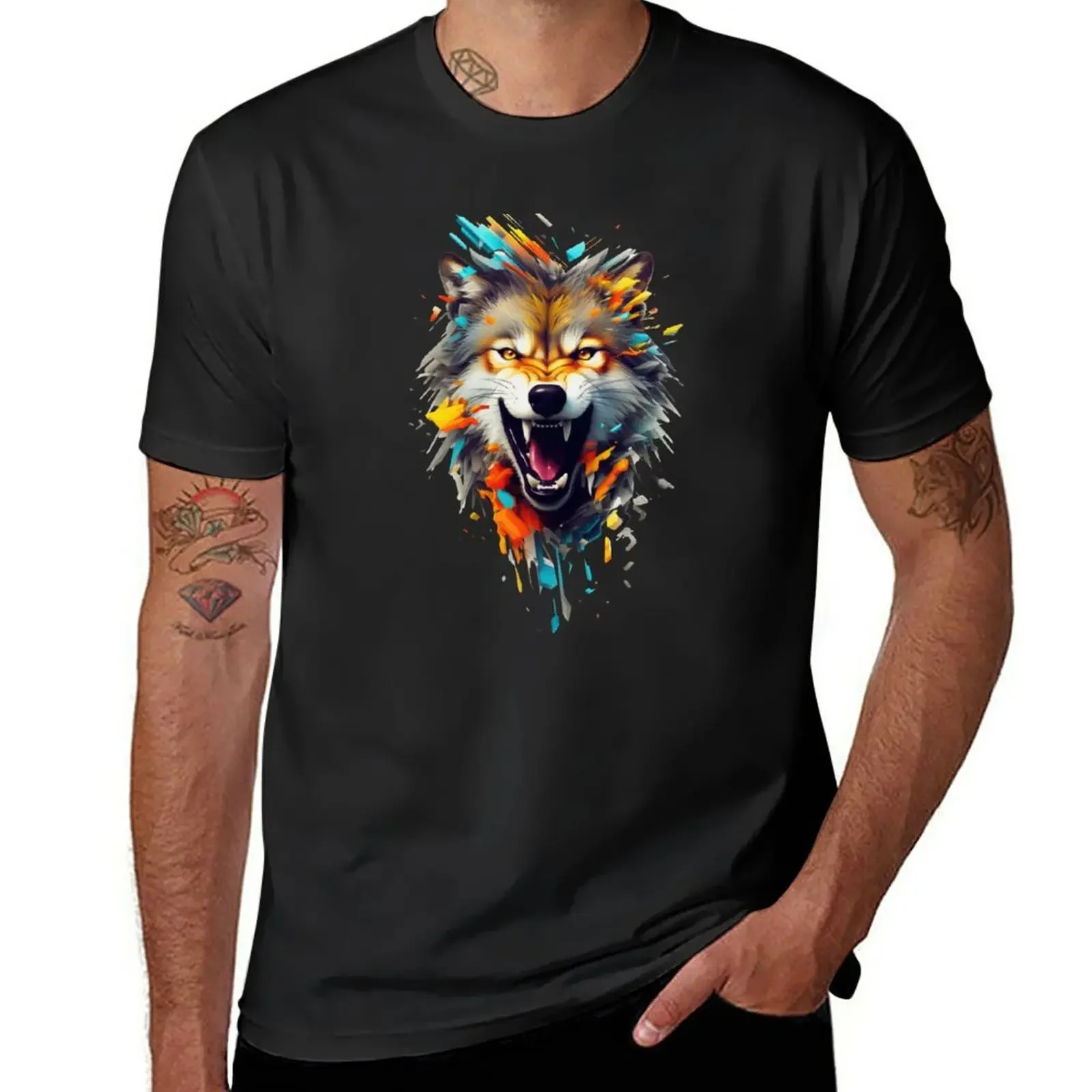 

New Abstract Wolf - Art T-Shirt funny t shirts blank t shirts mens funny t shirts