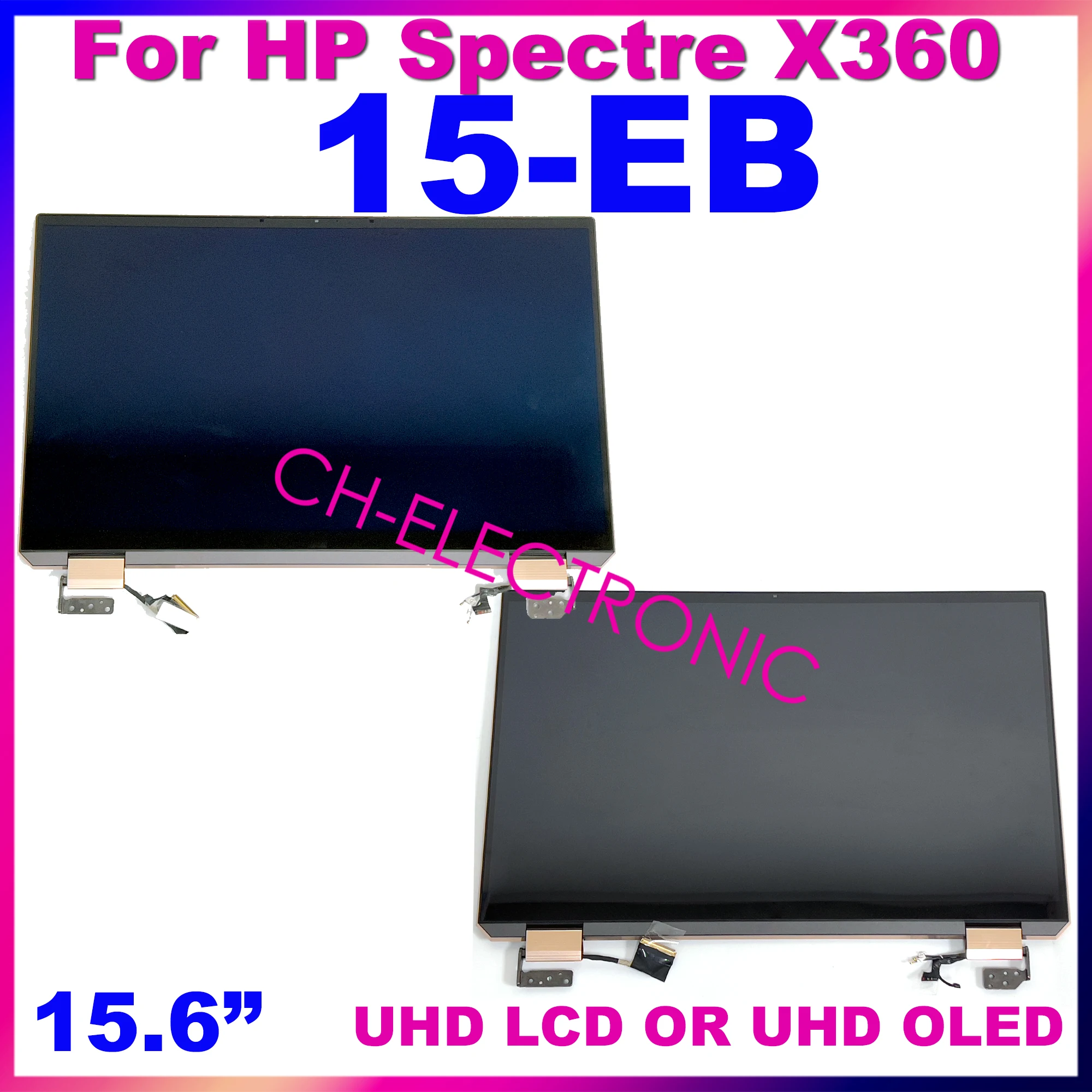 

15.6" For HP Spectre X360 15-EB 15T-EB 15eb LCD OLED Touch Screen Laptop Upper Half Parts Full Assembly with Hinges L99323-001