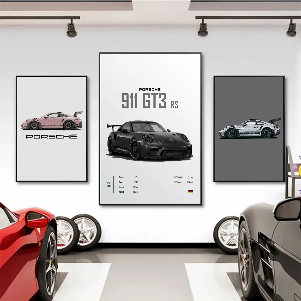 

Cool Car Cool Car P-Porsche Self-adhesive Art Waterproof Paper Sticker Coffee House Bar Room Wall Decor