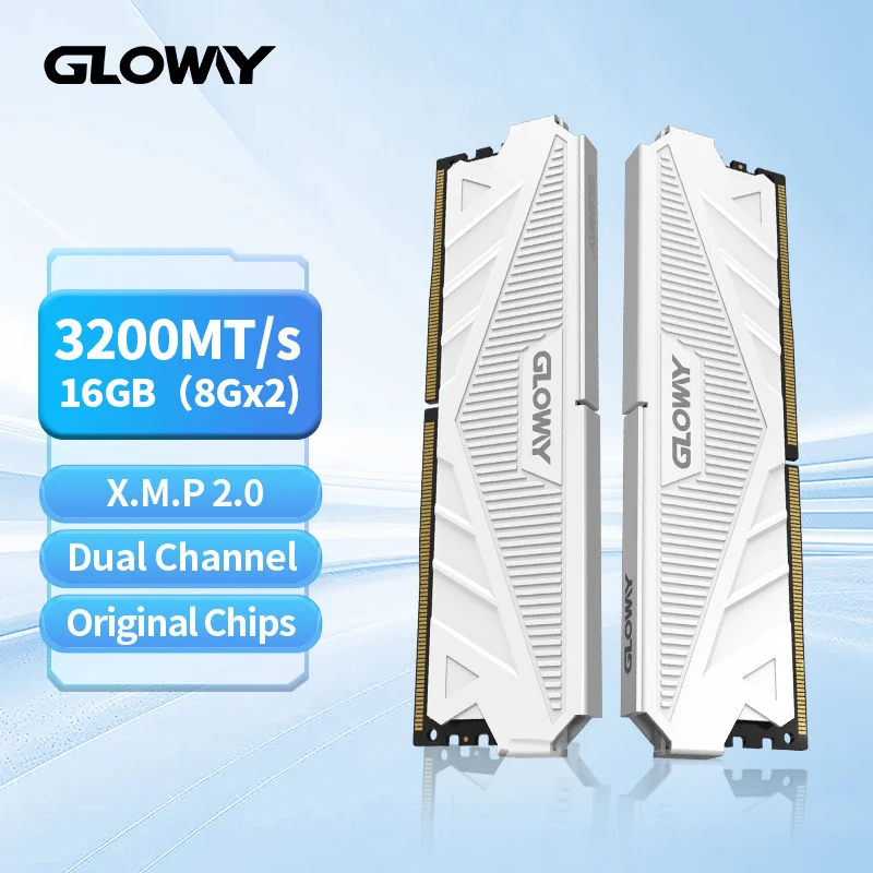 Gloway Ram DDR4 16 ГБ 8 ГБ 3200 МГц Комплект памяти 8 ГБx2 XMP2.0 288 контактов UDIMM Двухканальная оперативная память для ПК-геймера