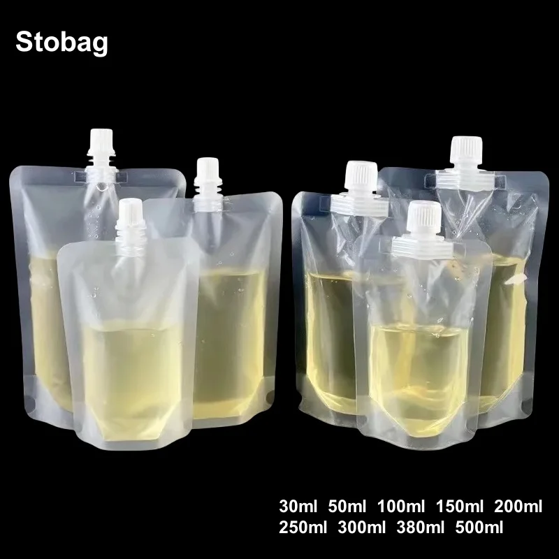 

Пакеты StoBag, 100 шт., оптом, прозрачные/матовые, с носиком для жидкостей, для напитков, соков, герметичные, многоразовые, для хранения