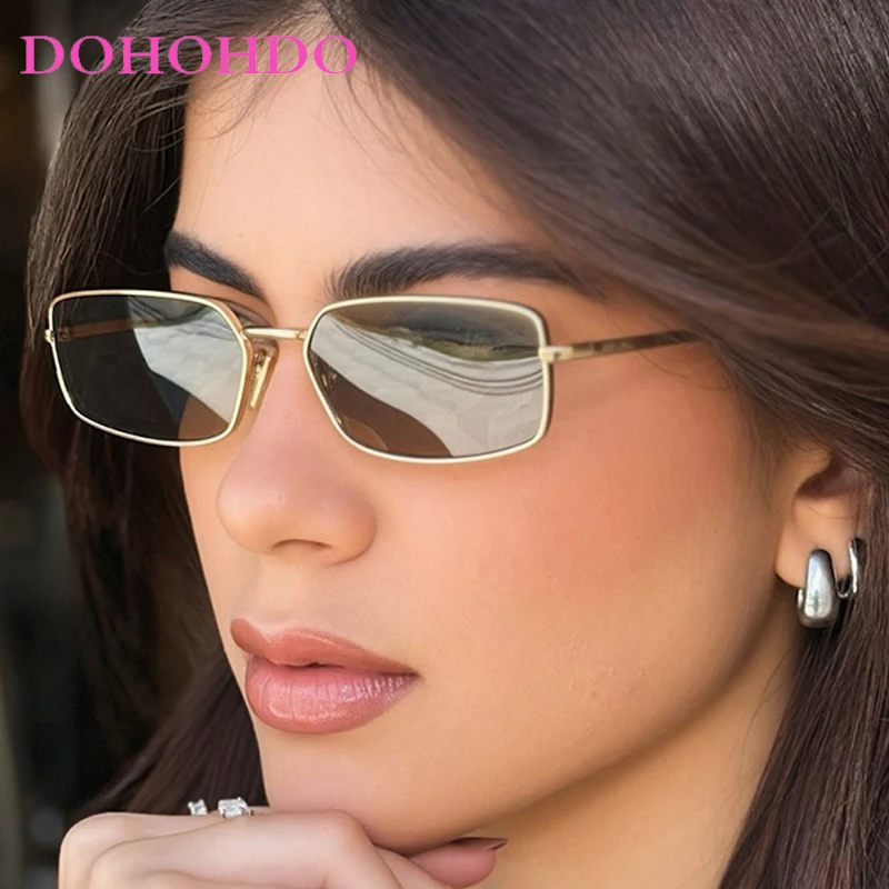 

Y2K Fashion Luxury Brand Metal Small Square Sunglasses Men Women Vintage Driving Travel Sun Glasses Eyewear UV400 Lentes De Sol