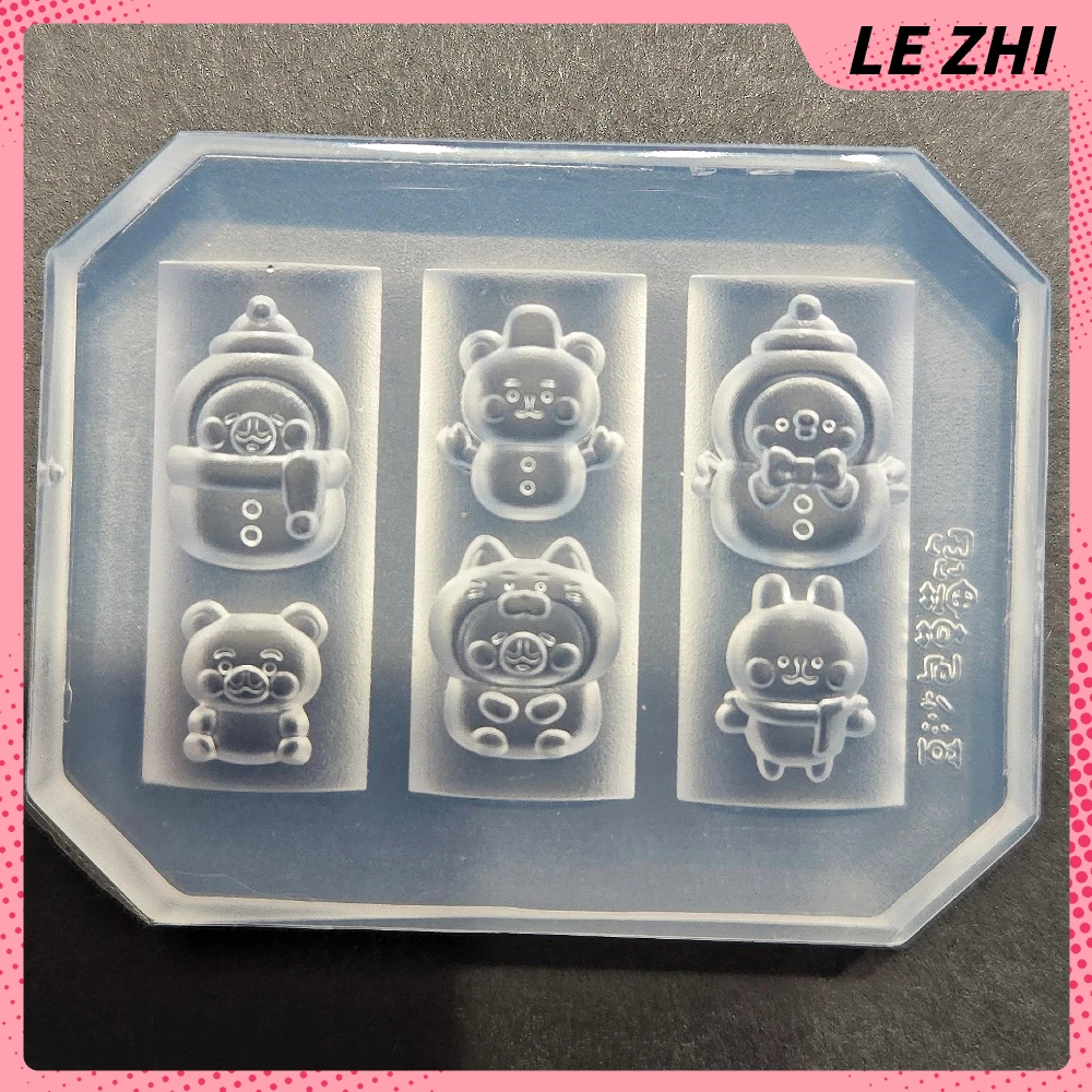 الكرتون لطيف الحيوانات القطط الكلاب أرنب سيليكون مسمار الفن قالب قالب Kawaii ثلج زهرة Diy تصميم مسمار الفن نحت القالب