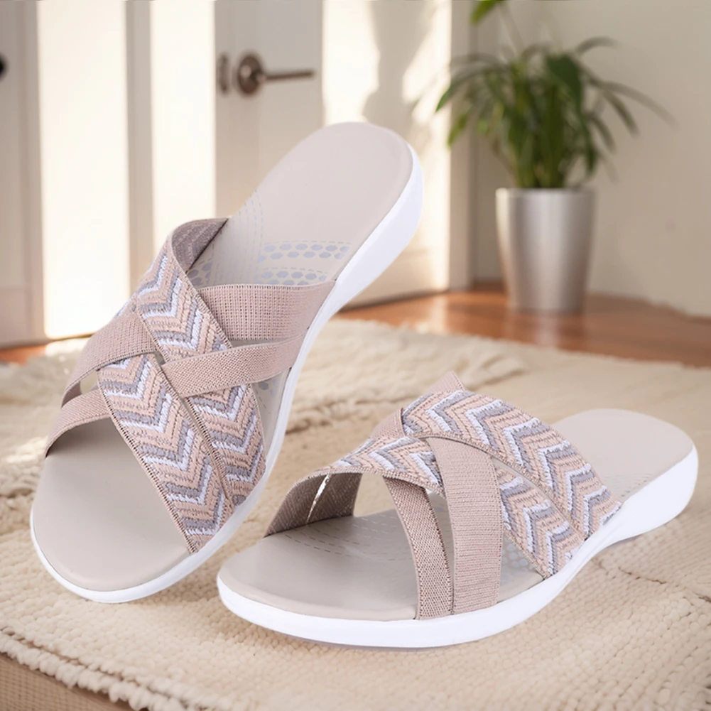 Summer New Women's Slipper Outdoor Open Toe Soft Sandal Trend Slides Beach Shoe Female Breathable Comfy Orthopedic Footwear