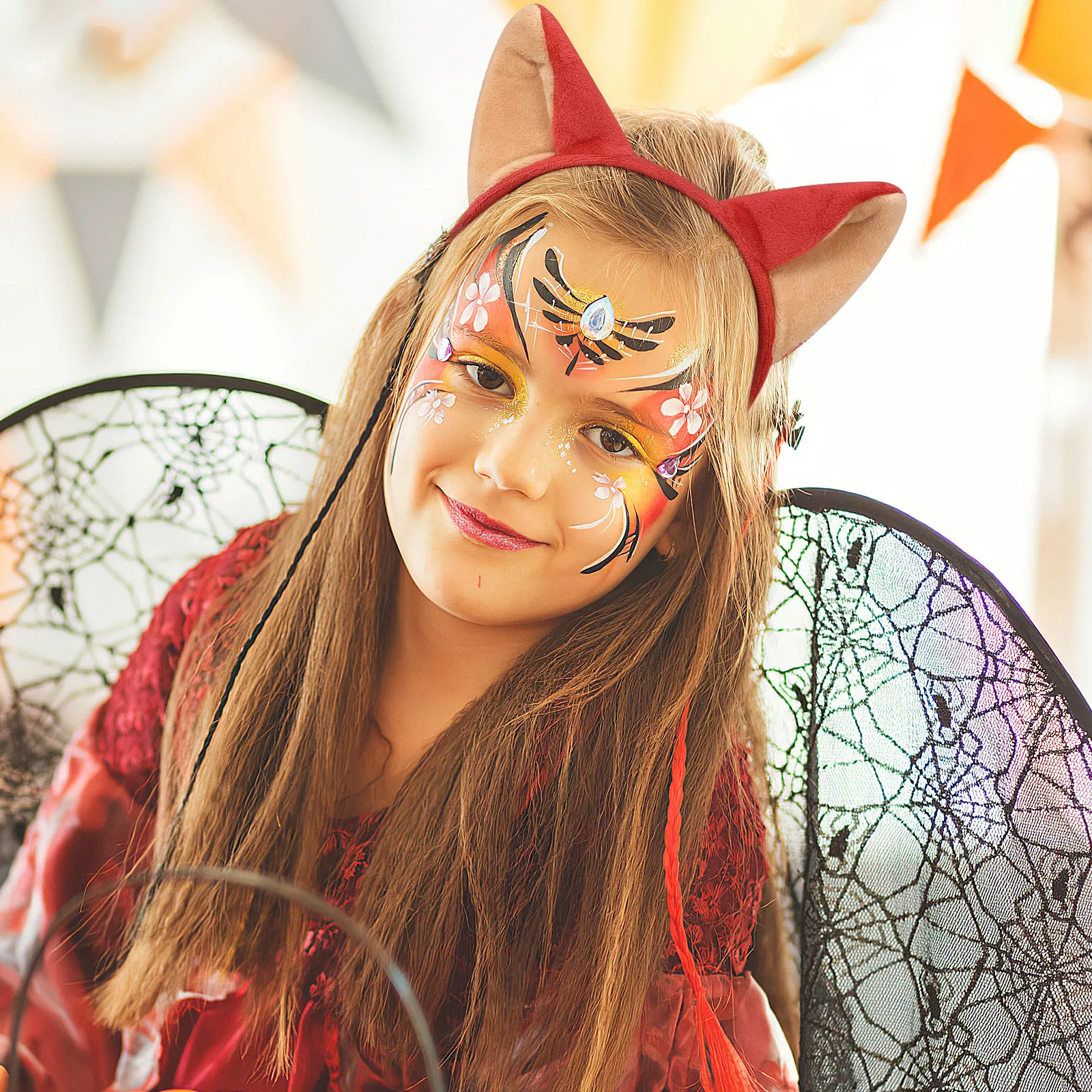 

4Pcs Fox Ear Hairbands Cute Cartoon Headbands for Halloween Party Costume Performance Accessories Lightweight Comfortable