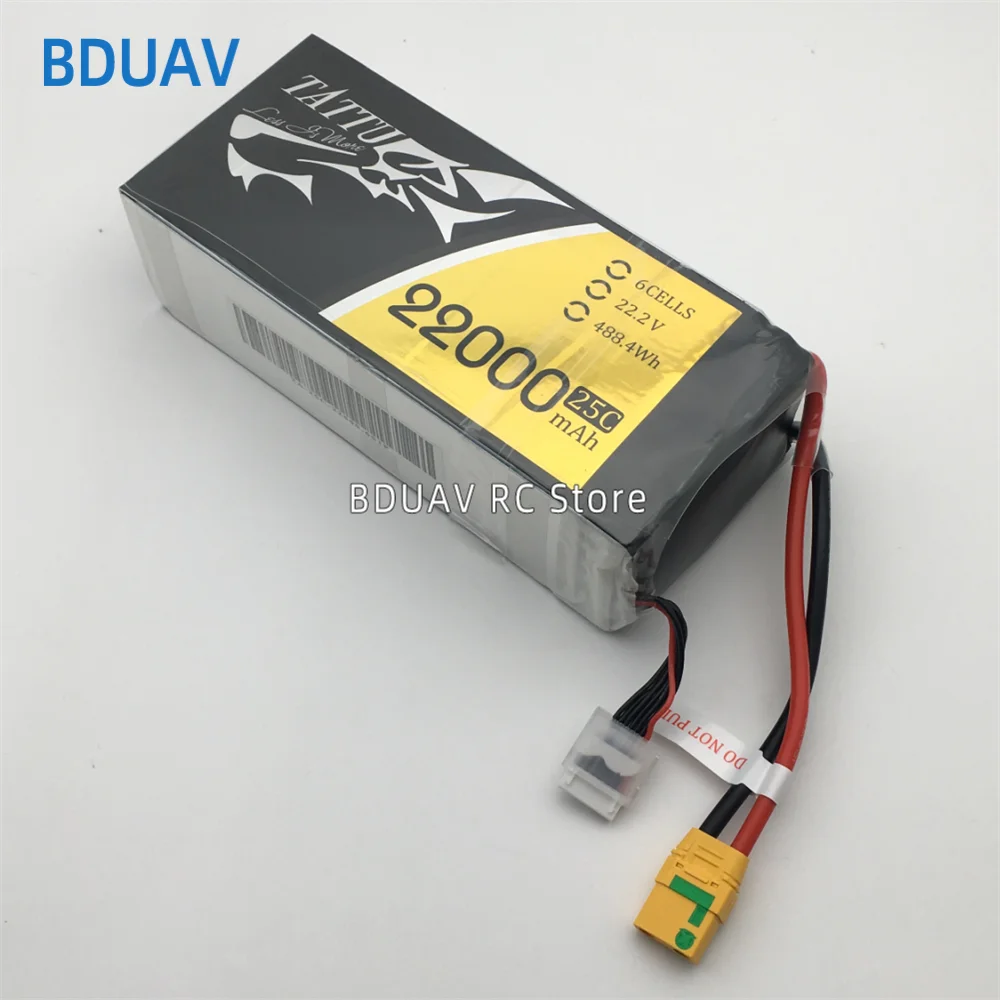 TATTU 22000mAh 22.2V 6S 488wh LiPO Battery Burst 25C for Big Load Multirotor FPV Agricultural Spray Drone Frame