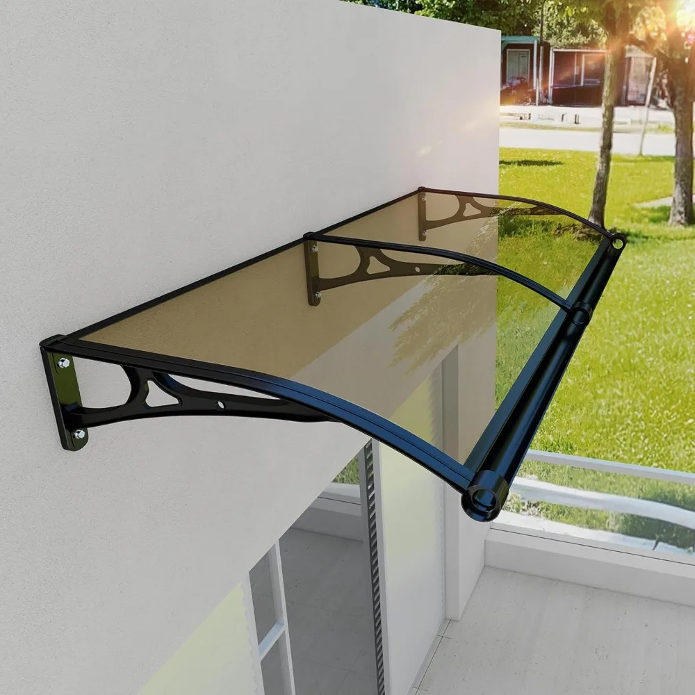 

40x60 Inch Awnings for Doors with Drainage Sink, Window Canopy Exterior with Aluminum Alloy Bracket, Solid