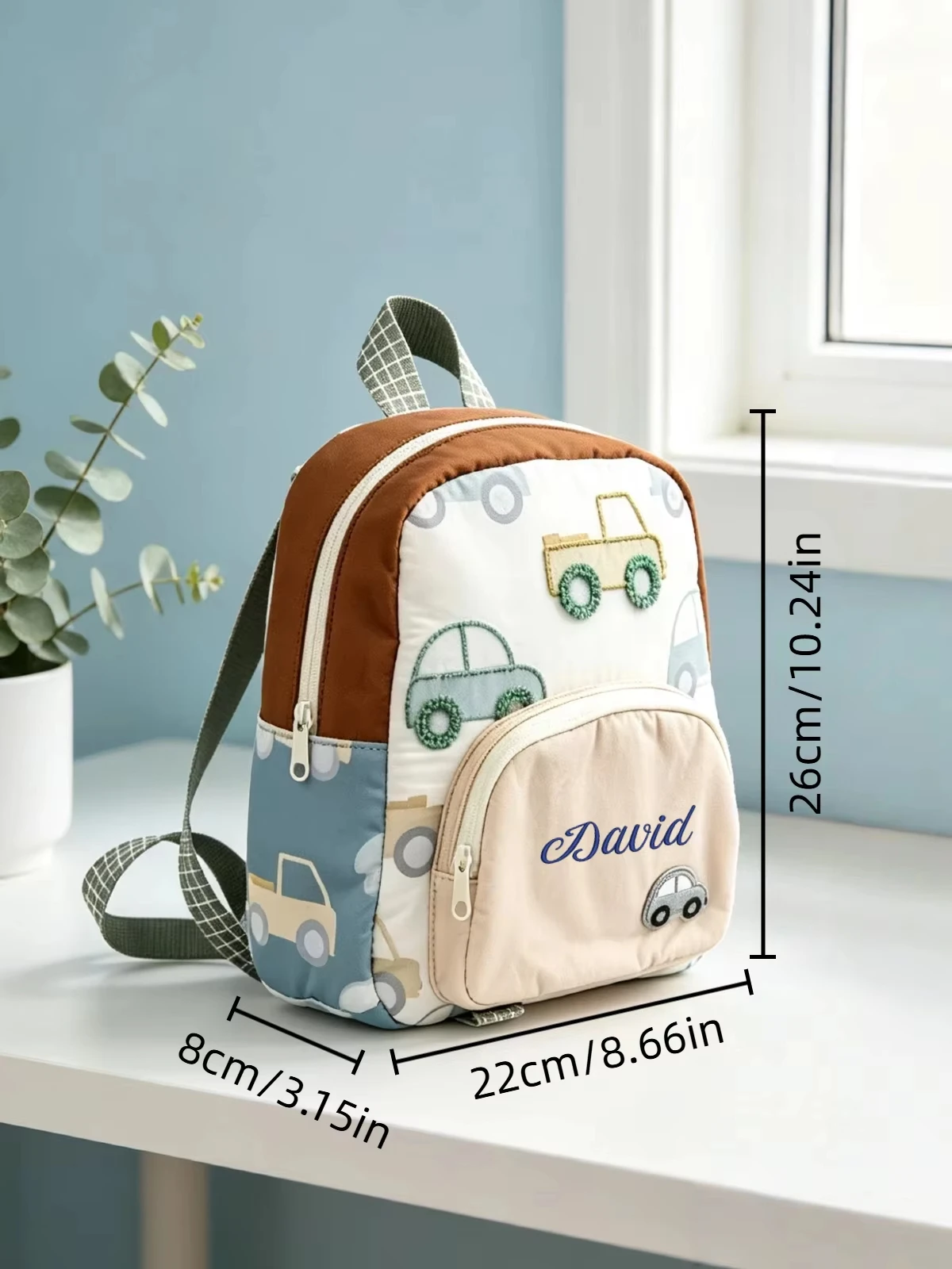 Bestickter Kindergartenrucksack mit Namen für Kinder, personalisierter Schulrucksack, Geschenk zum Schulanfang für Jungen und Mädchen im Vorschulalter – Detail 5