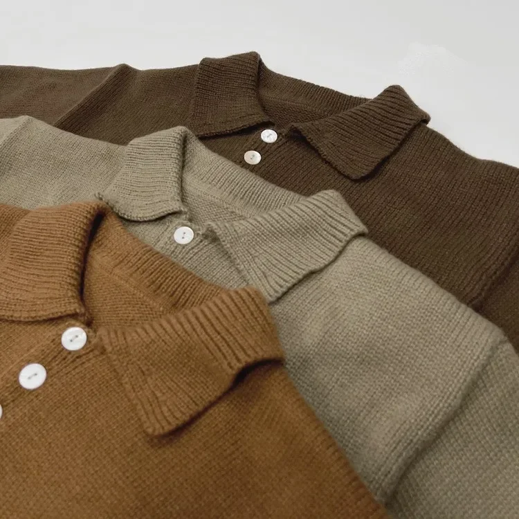 

deer jonmi New Autumn Winter Children Casual Pullovers Sweaters Korean Style Baby Boys Solid Color Sweater Kids Clothes